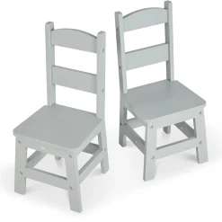 Child’s Wooden Chair Pair – Gray