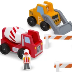 Classic Wooden Toy Construction Vehicle Set