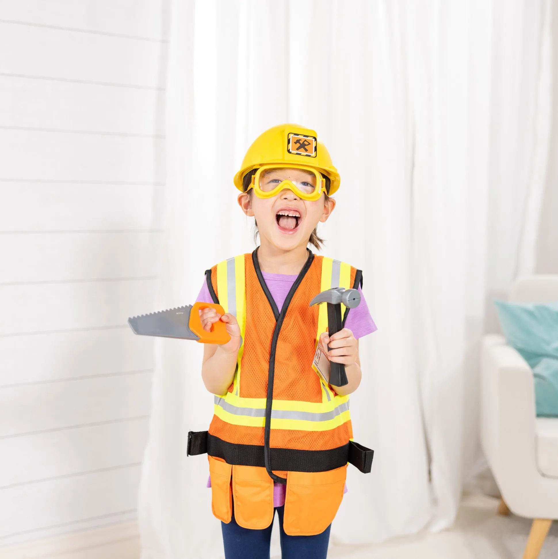 Construction Worker Costume Role Play Set