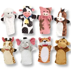 Hand Puppet 2-Pack: Farm Friends, Zoo Friends