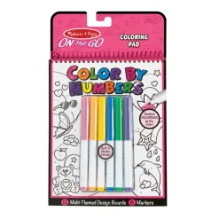 On the Go Color by Numbers Kids' Design Boards With 6 Markers - Unicorns, Ballet, Kittens, and More