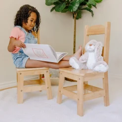 Pair of Solid Wood Chairs 2-Piece Set