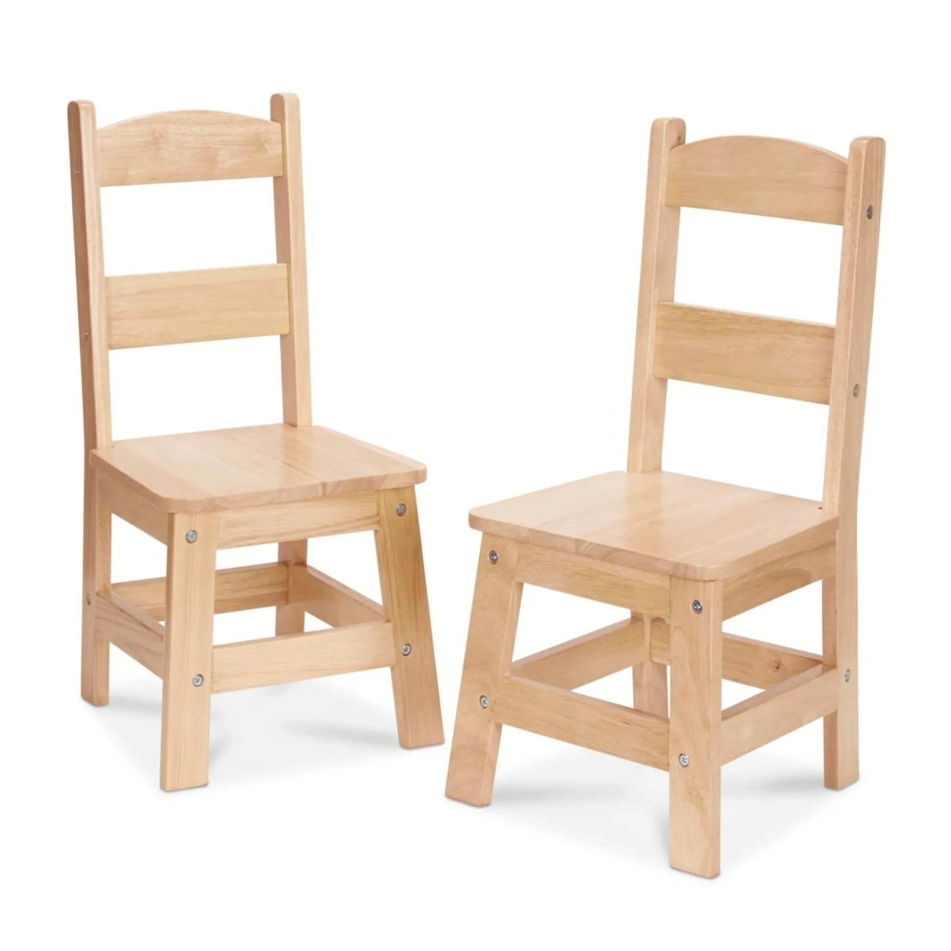Pair of Solid Wood Chairs 2-Piece Set
