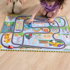 Race Around the World Tracks Floor Puzzle - 48 Pieces