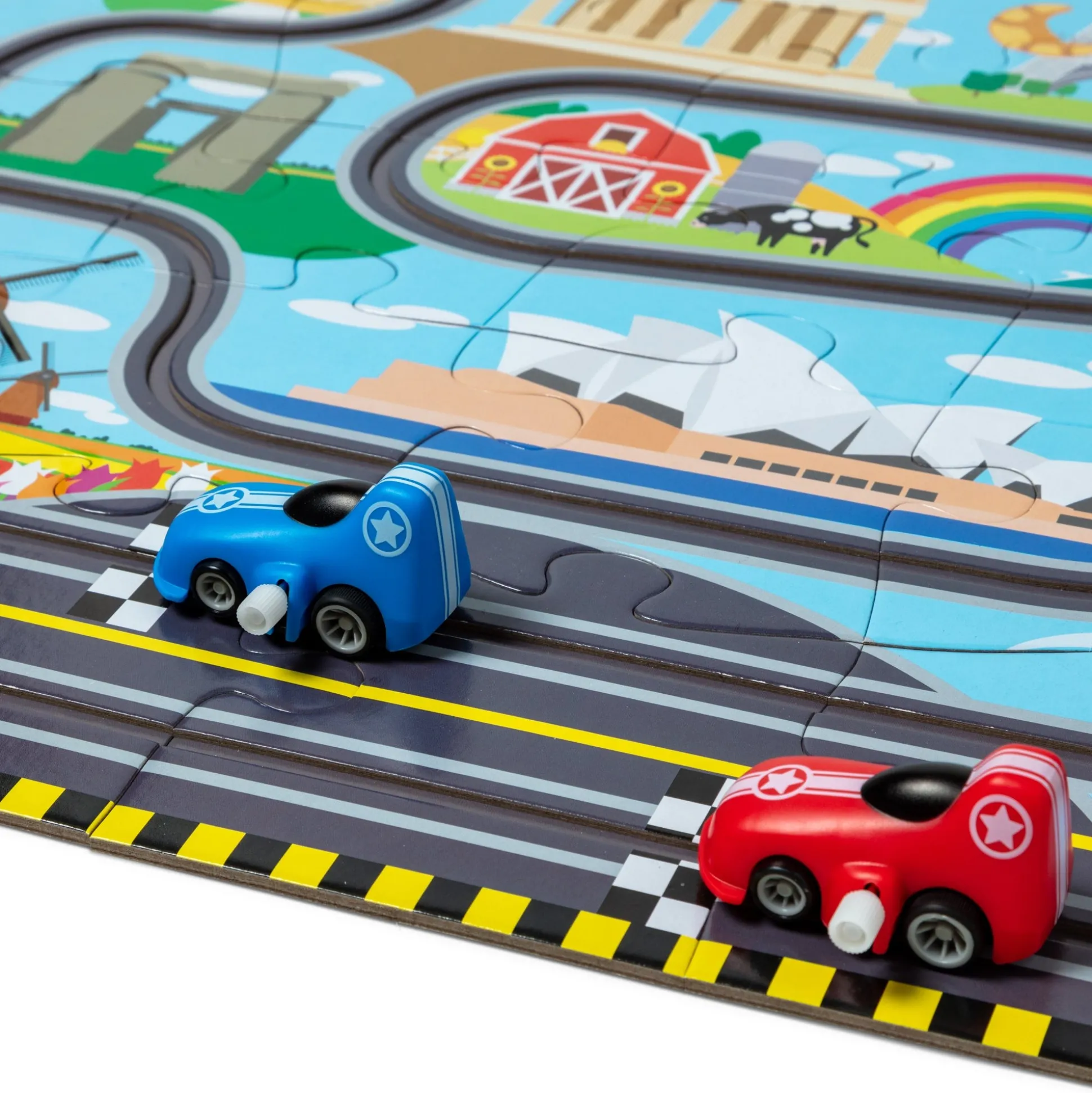 Race Around the World Tracks Floor Puzzle - 48 Pieces