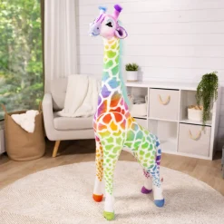 Rainbow Giraffe Lifelike Plush