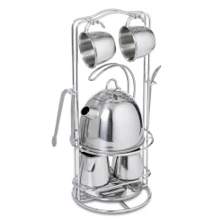 Stainless Steel Tea Set with Storage Stand