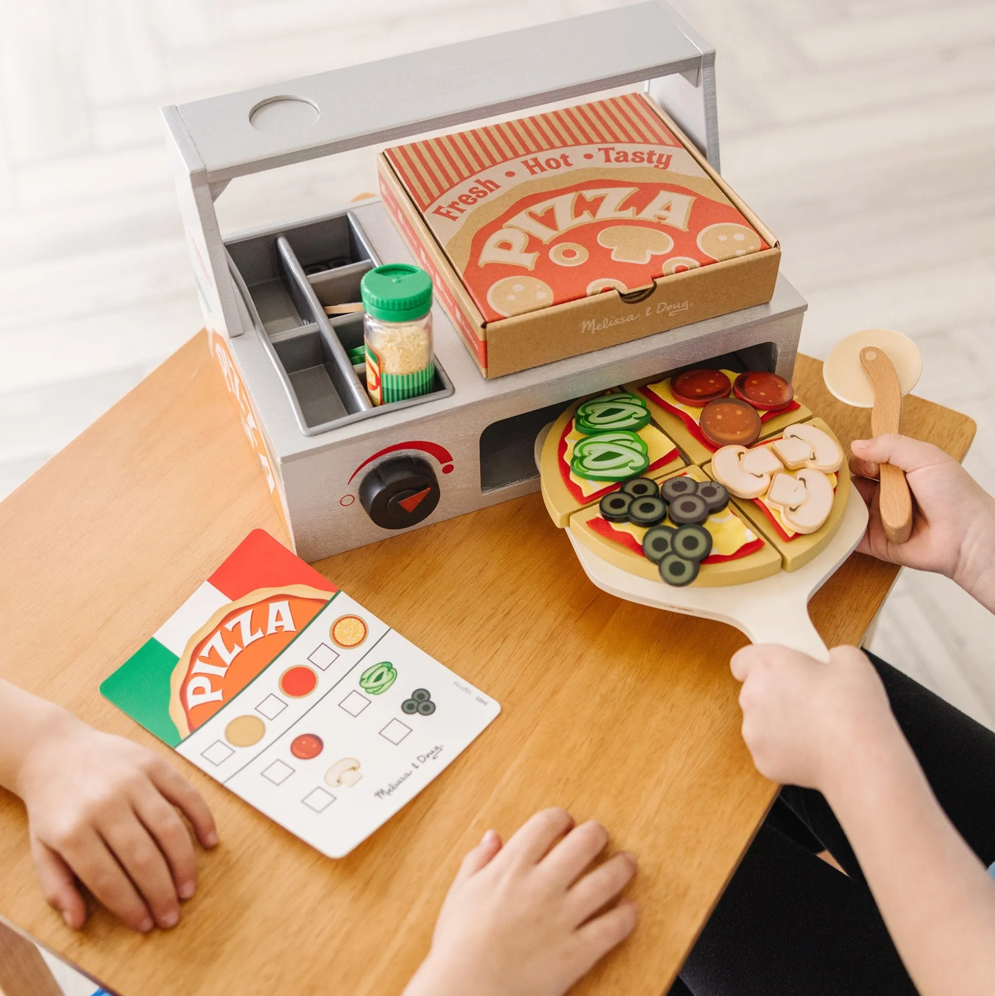 Top & Bake Pizza Counter - Wooden Play Food