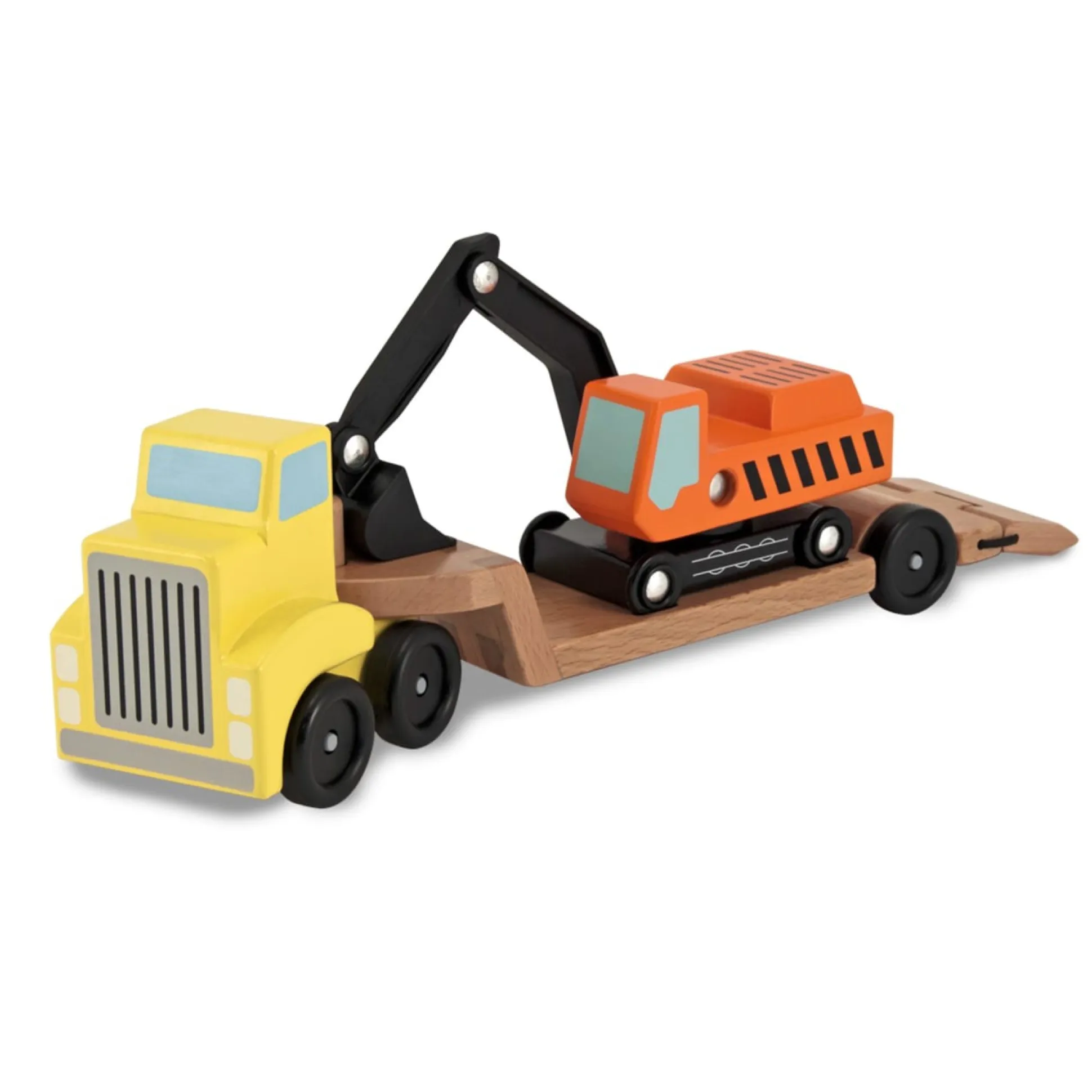 Trailer & Excavator Wooden Vehicles Play Set