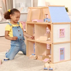 Wooden Multi-Level Dollhouse