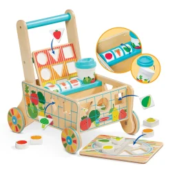 Wooden Shape Sorting Grocery Cart