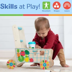 Wooden Shape Sorting Grocery Cart
