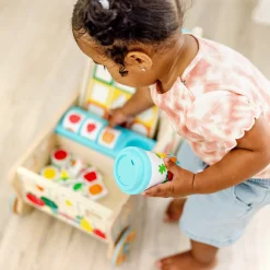 Wooden Shape Sorting Grocery Cart