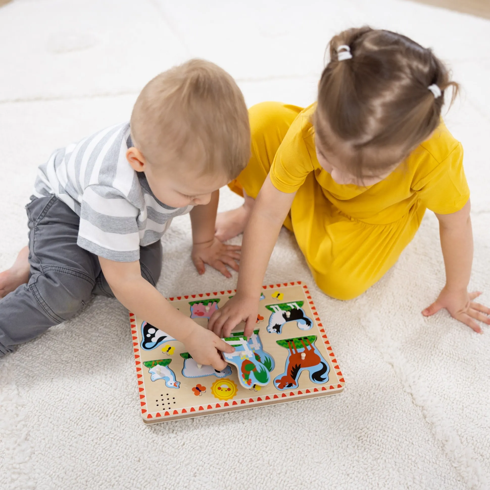 Wooden Sound Puzzle 2-Pack – Farm Animals, Vehicles