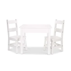 Wooden Table & Chairs - White