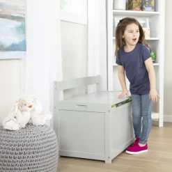 Wooden Toy Chest (Gray)